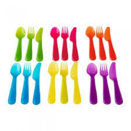 IKEA KALAS Cutlery for Kids and Babies Plastic Colourful (18 pcs) - 10192961